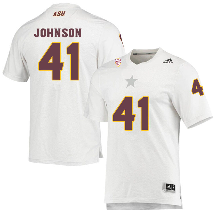 Men #41 Tyler JohnsonArizona State Sun Devils College Football Jerseys Sale-White
